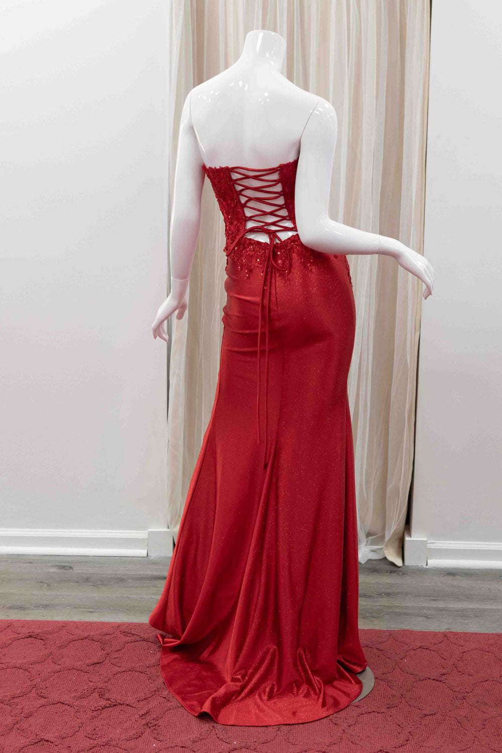 Sexy Red Glitter Evening Gown