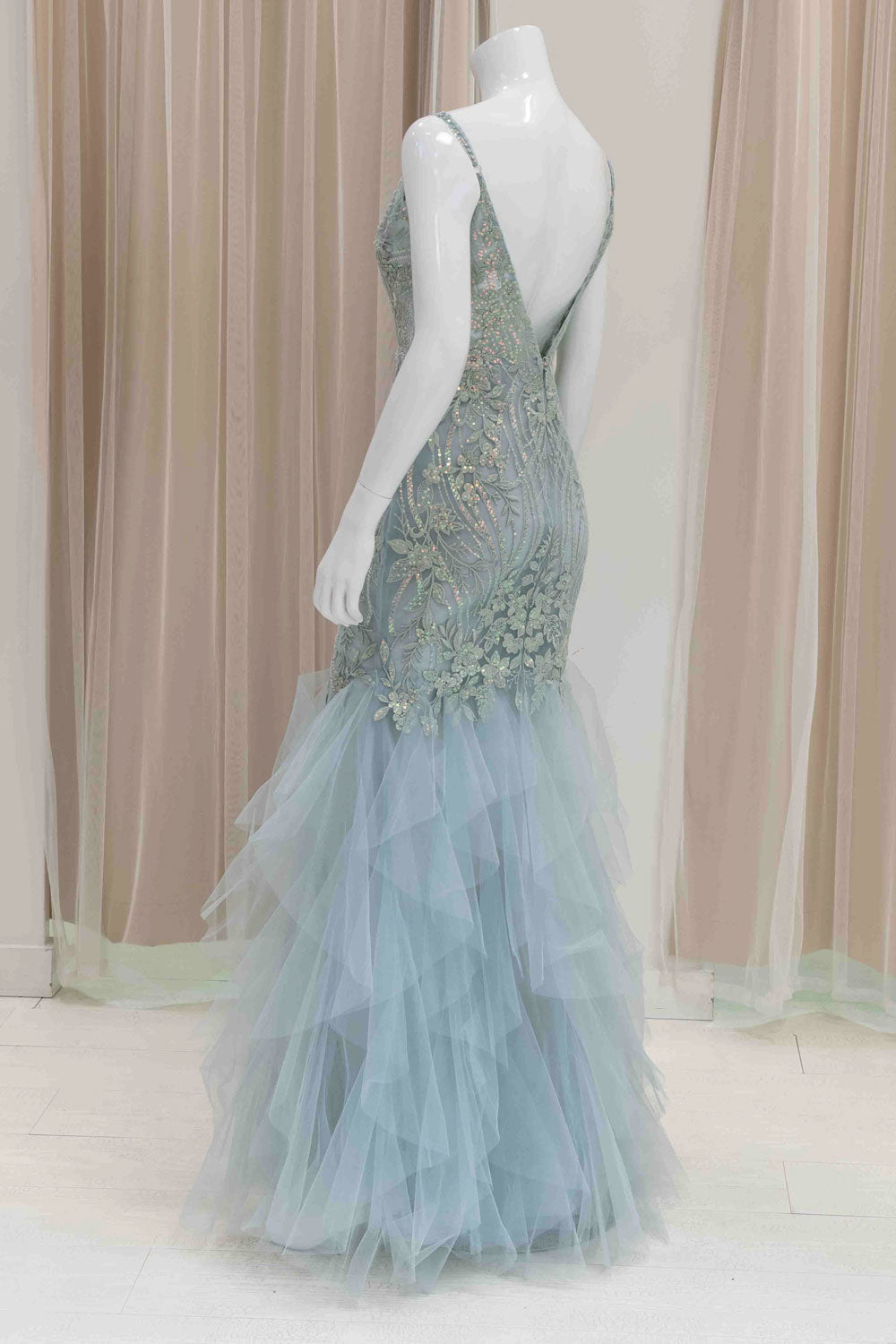 Sage Green Mermaid Prom Dress