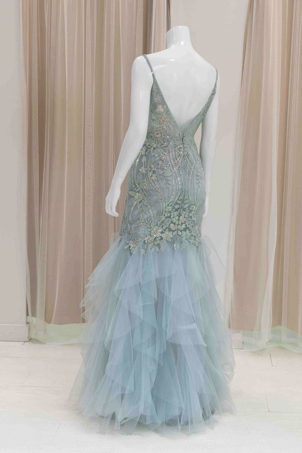 Sage Green Mother Of The Bride Mermaid Evening Gown