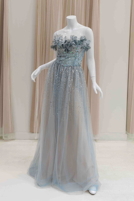 Enchanted Tulle Gown With 3D Flowers