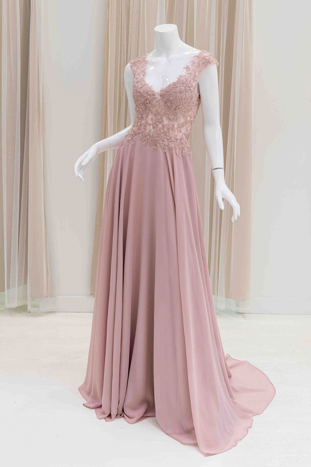 Mother Of The Bride Simple Evening Gown in Pink