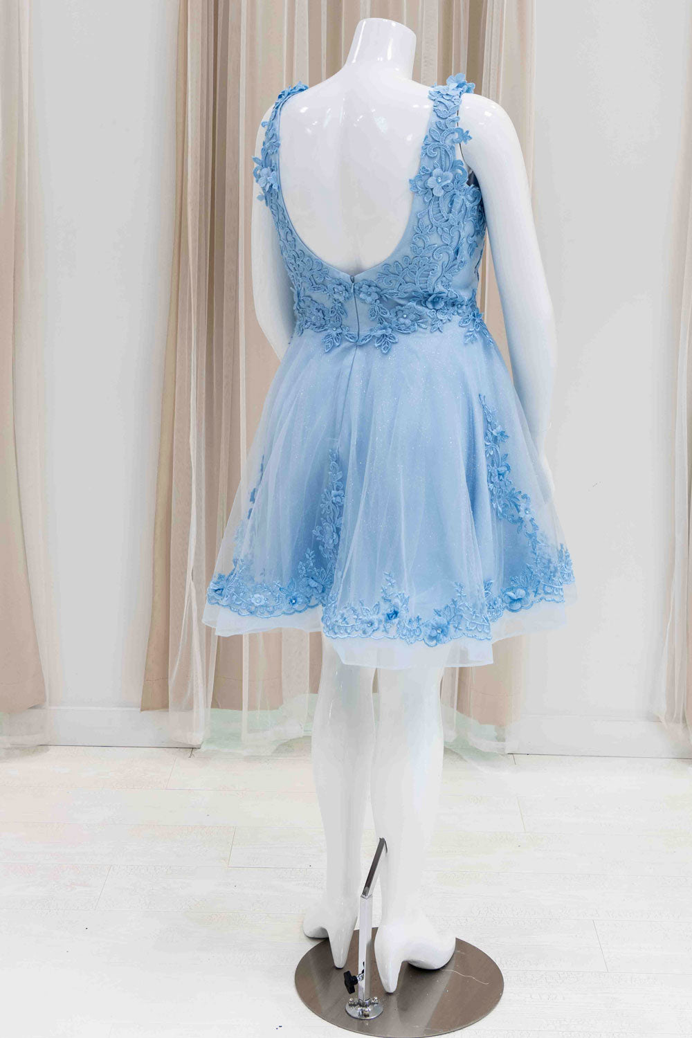Floral Applique 8th Grade Dance in Light Blue