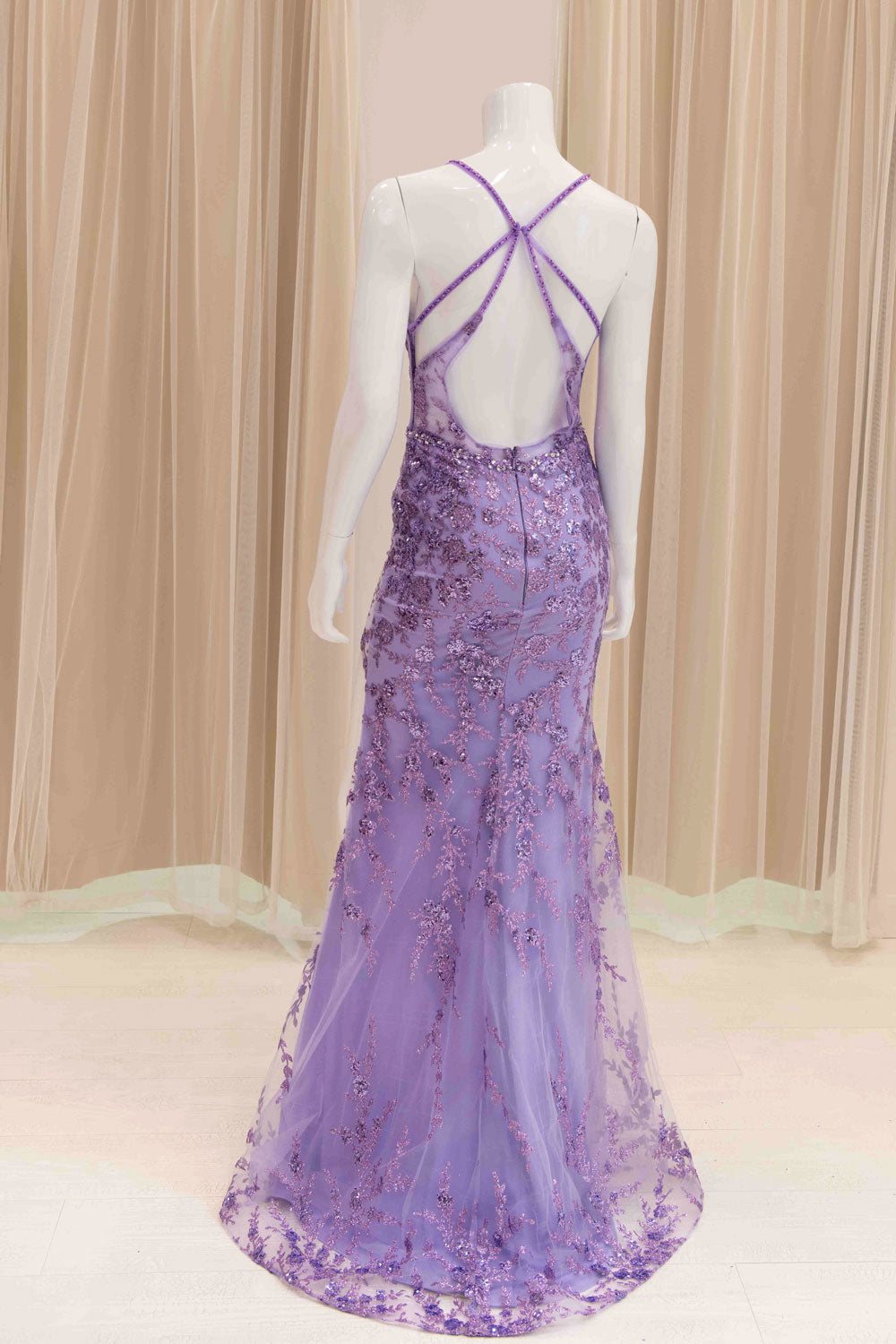 Lavender Sparkly Prom Gown
