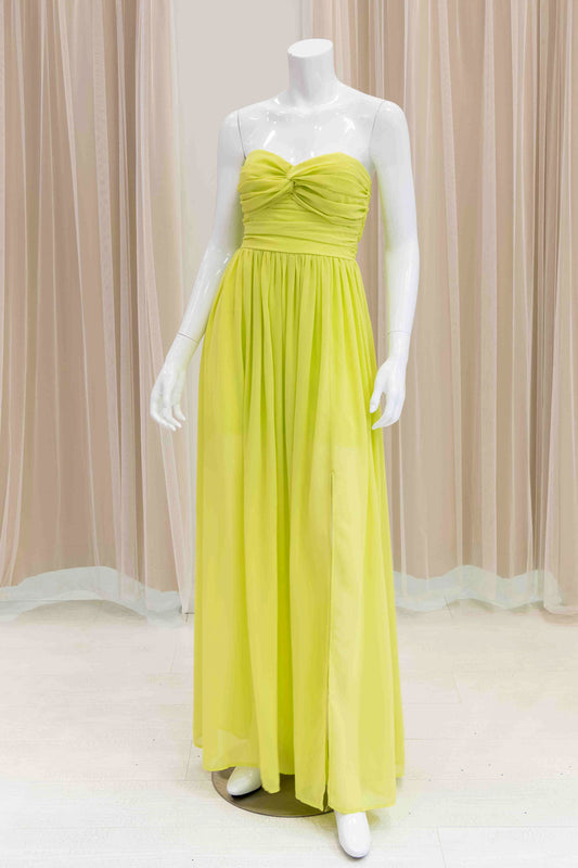 Summer Chiffon Dress in Neon Yellow