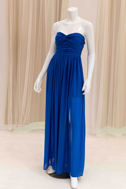 Strapless Chiffon Sun Dress in Royal Blue