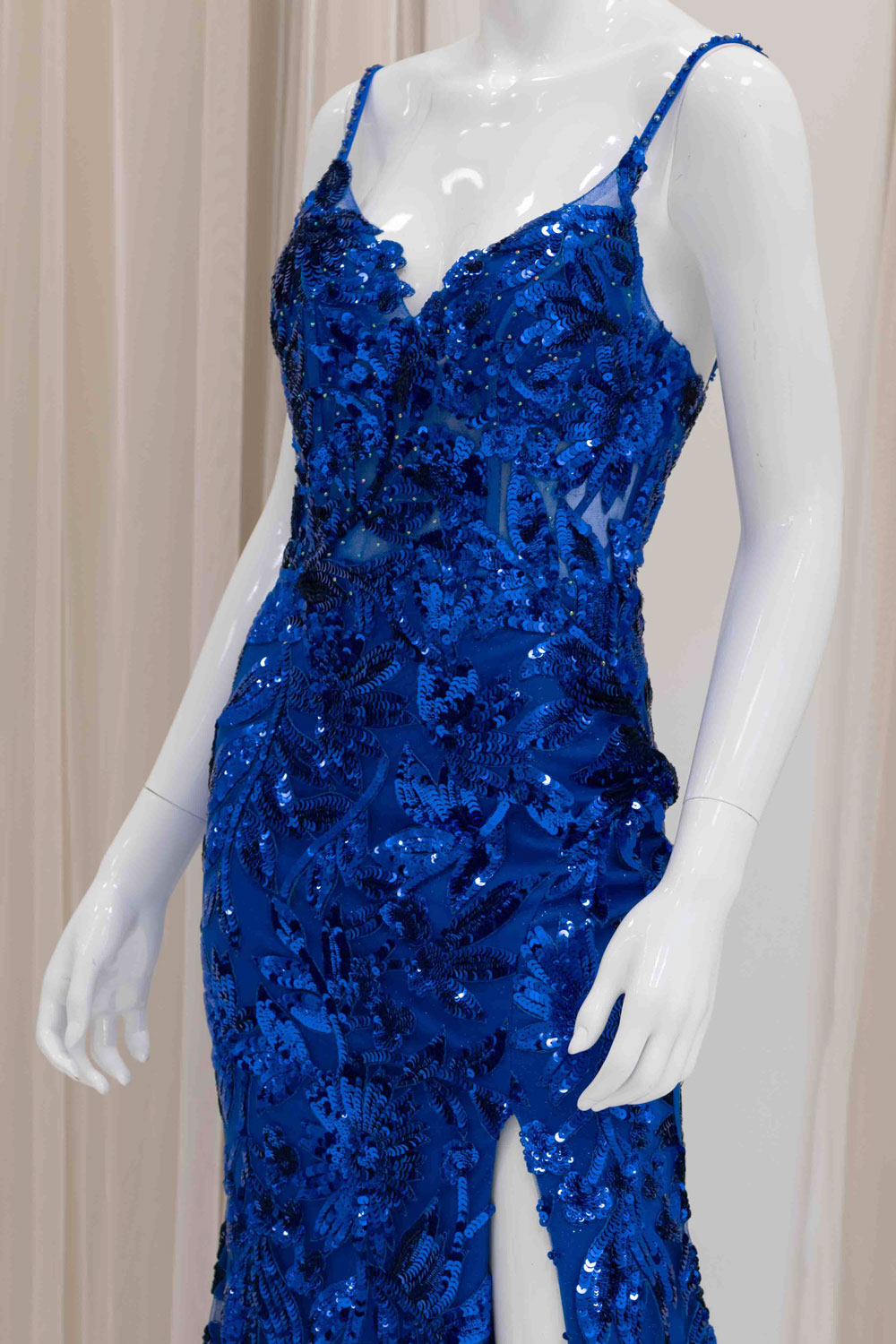 Royal Blue Sequin Prom Gown