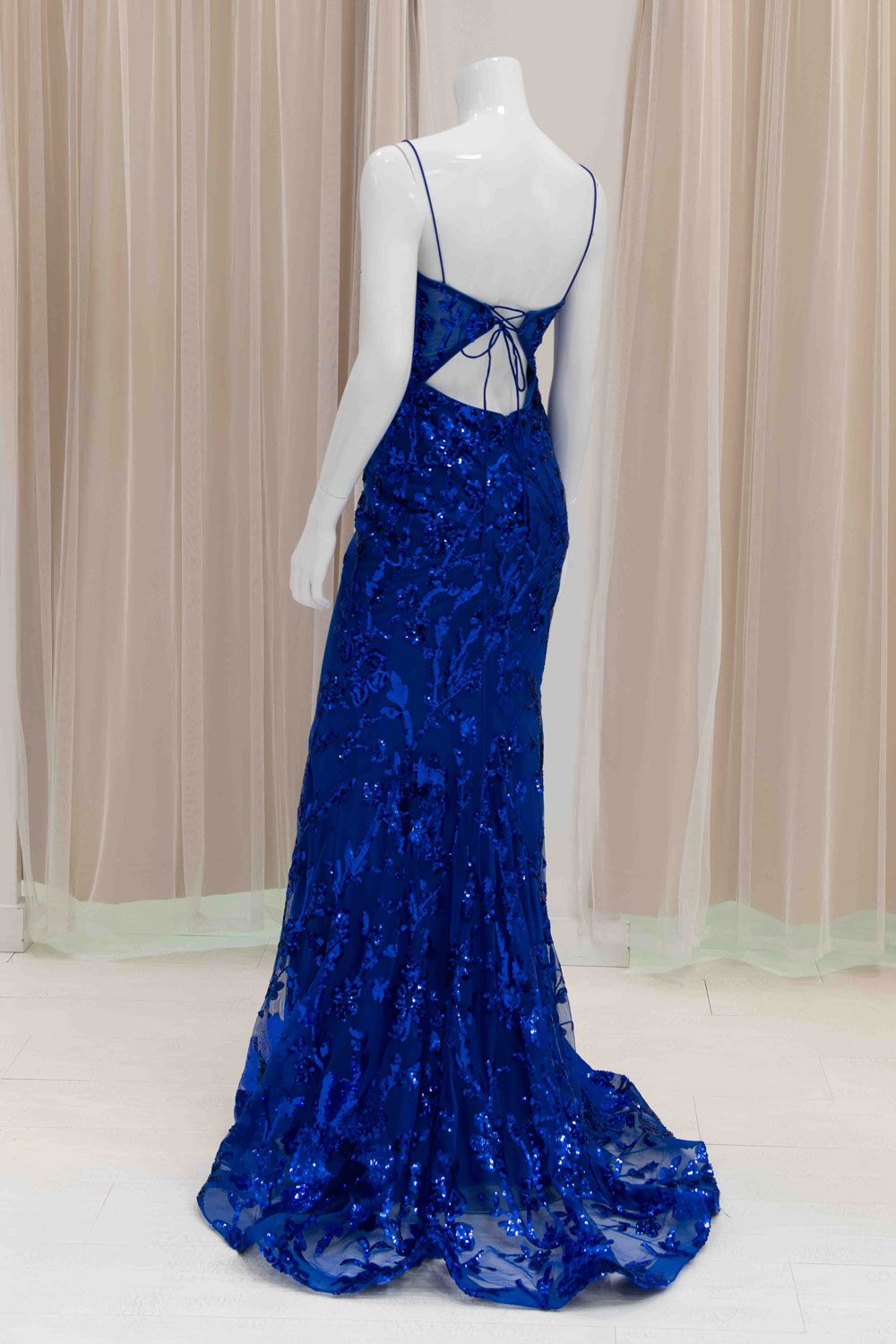 Royal Blue Sequin Evening Gown