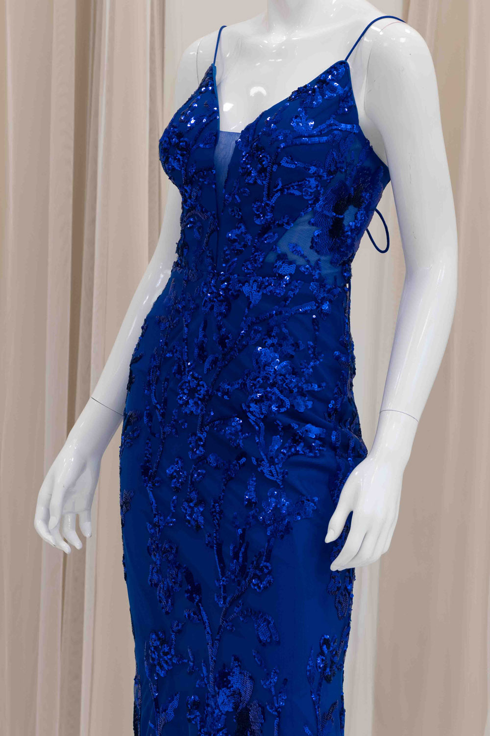 Royal Blue Sequin Evening Dress