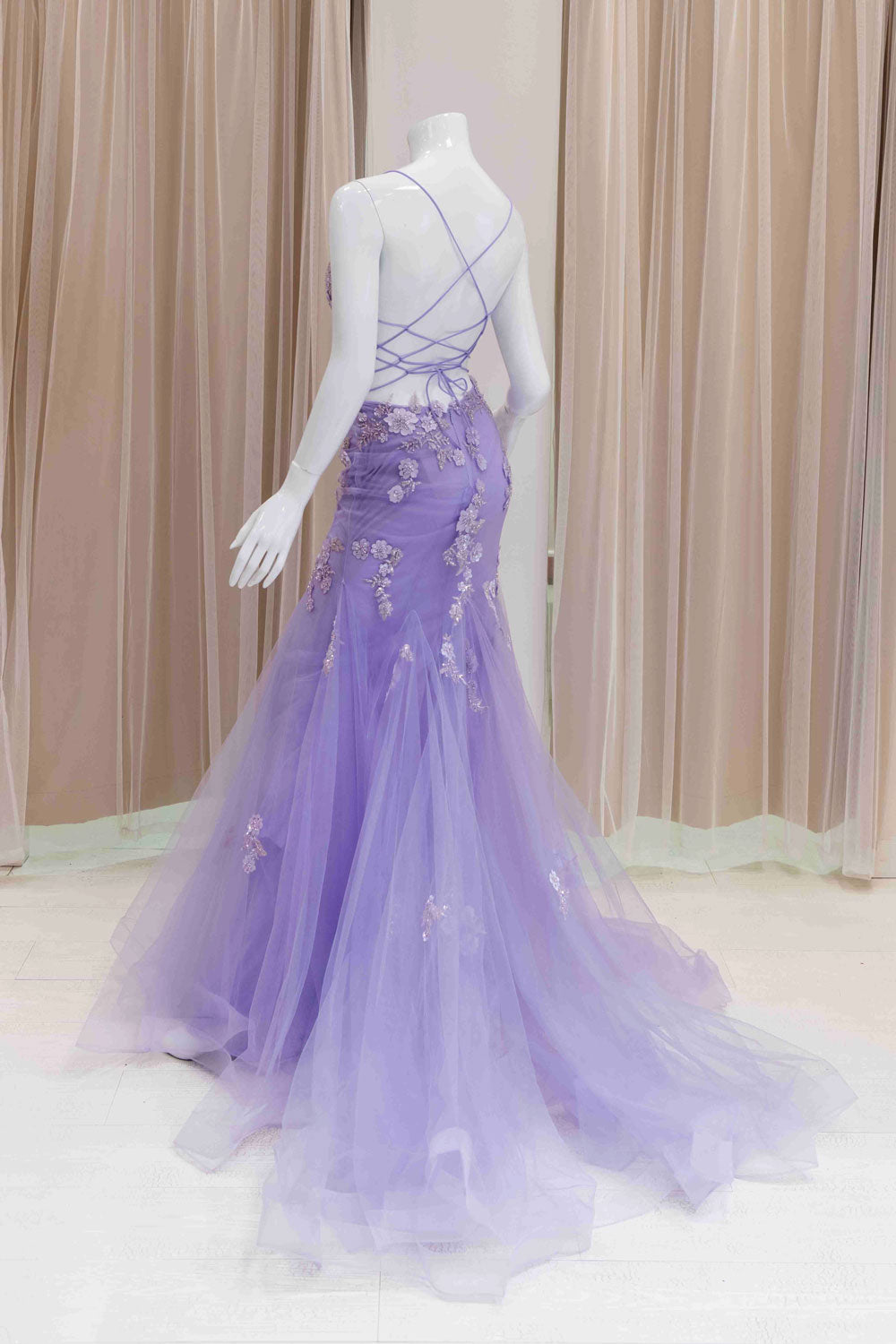 Lavender Romantic Mermaid  Evening Gown
