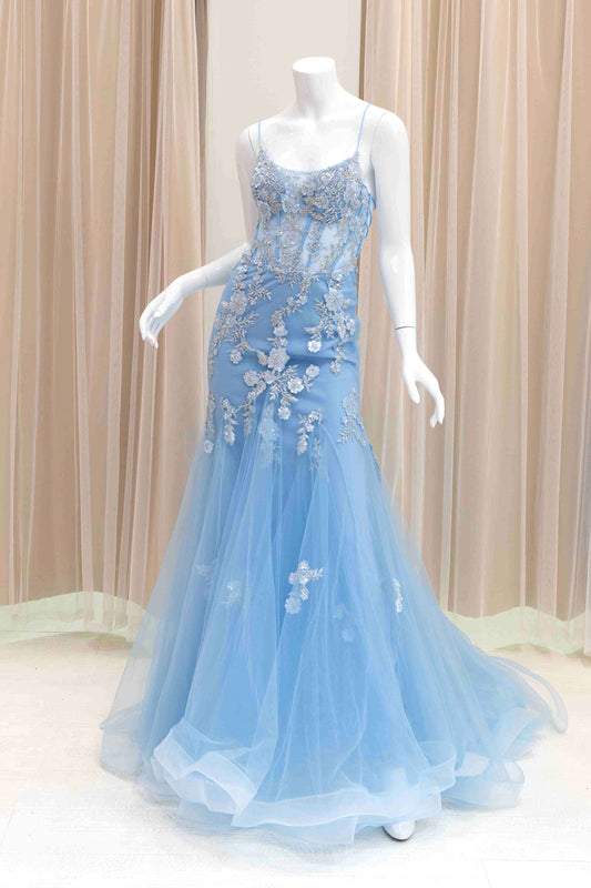 Light Blue Mermaid Prom Dress