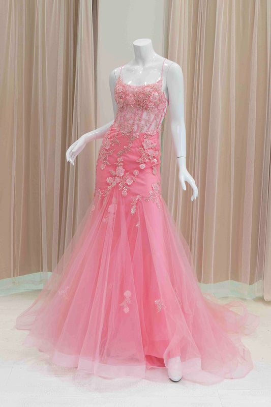 Baby Pink Mermaid Prom Dress