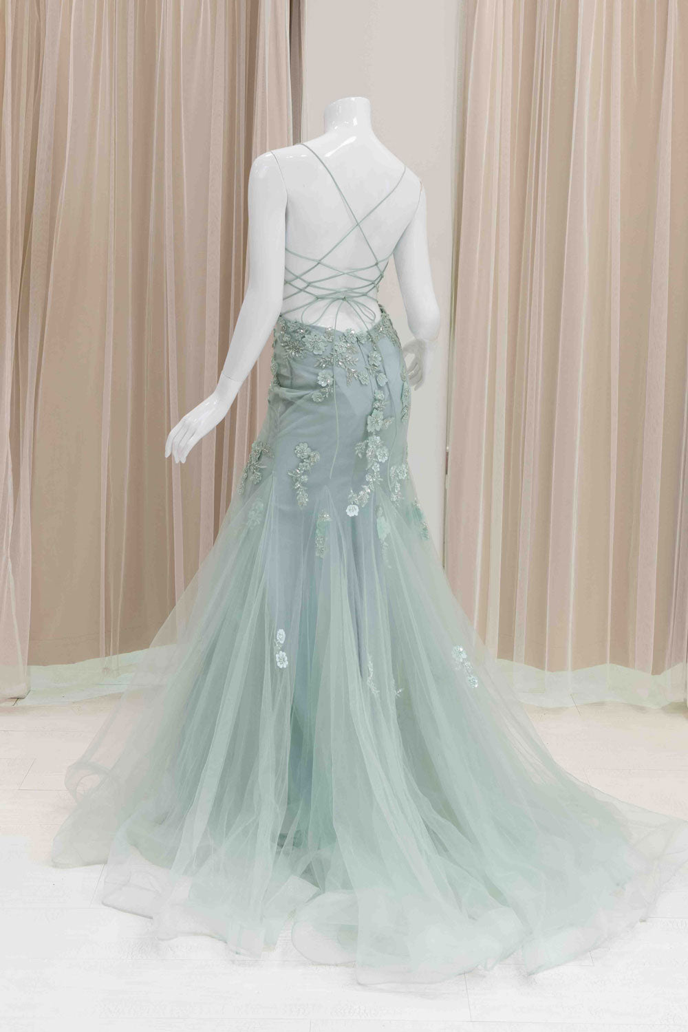 Sage Green Romantic Prom Gown