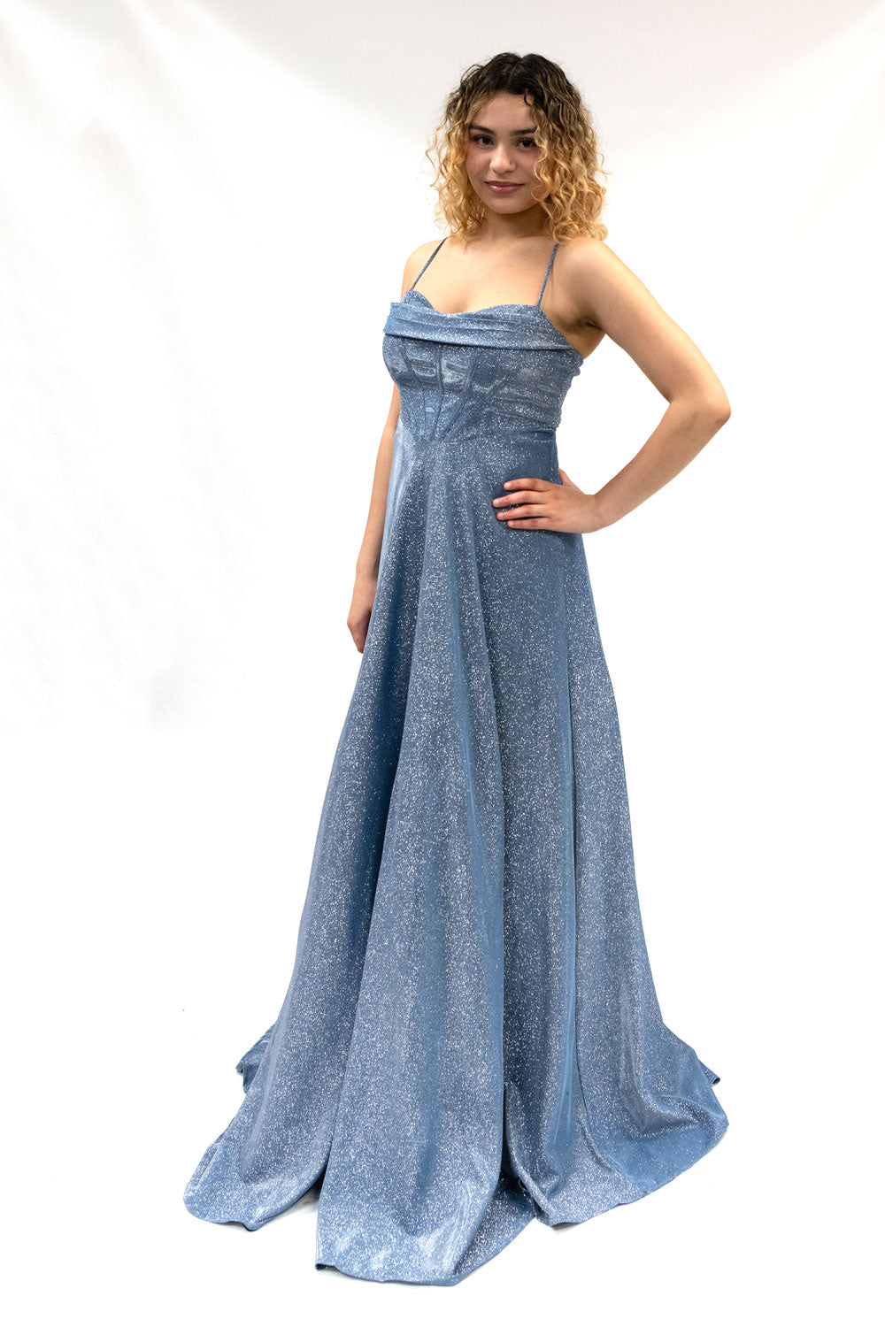 Simple Glitter A-line Prom Dress