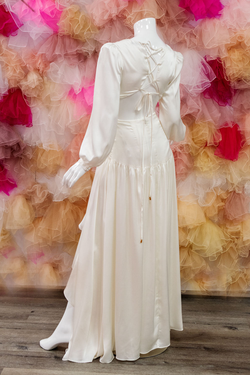 Wedding Shower Satin Maxi Dress in Off-White