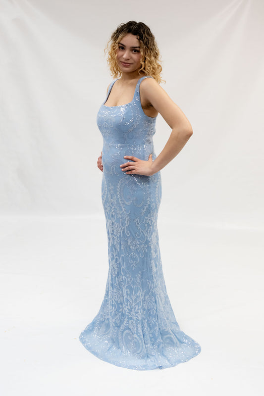 Light Blue Junior Prom Dress