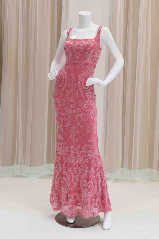 Sequin Wedding Guest Dress in Pink