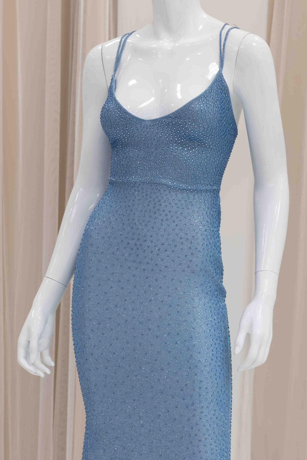 Simple Sparkly Prom Dress in Light Blue