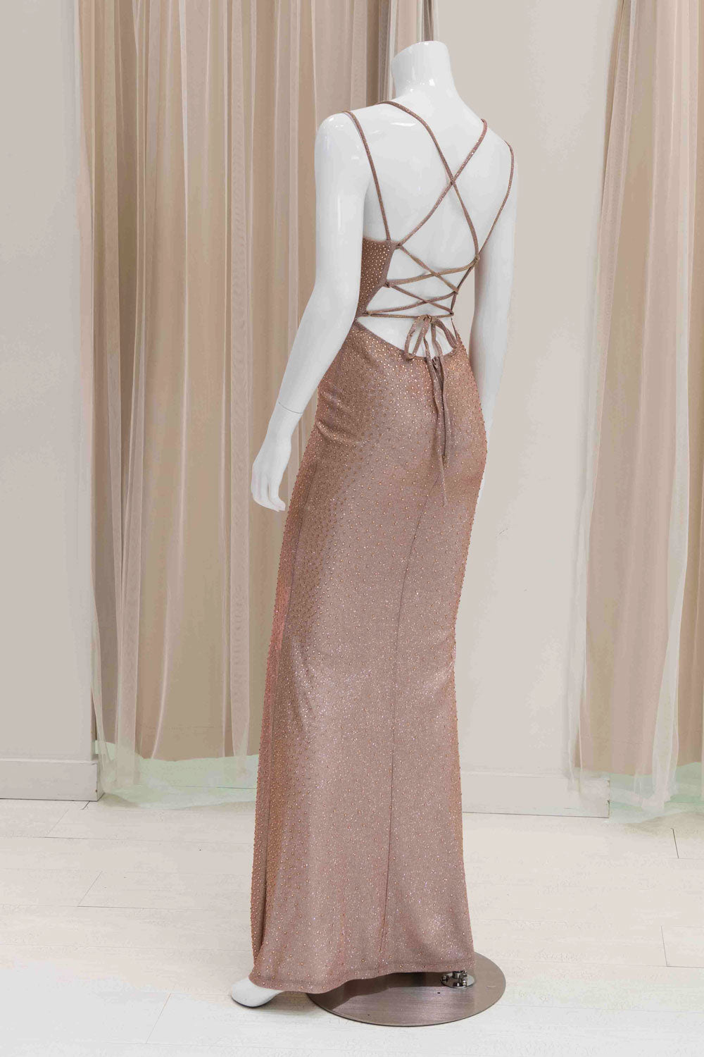 Nude Evening Dress for Wedding Guest