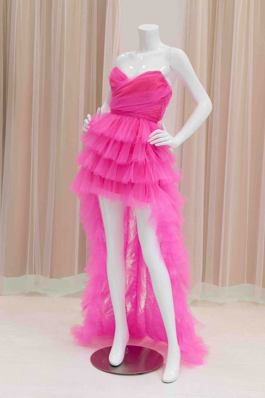 High-Low Tulle Strapless Sweet 16 Dress