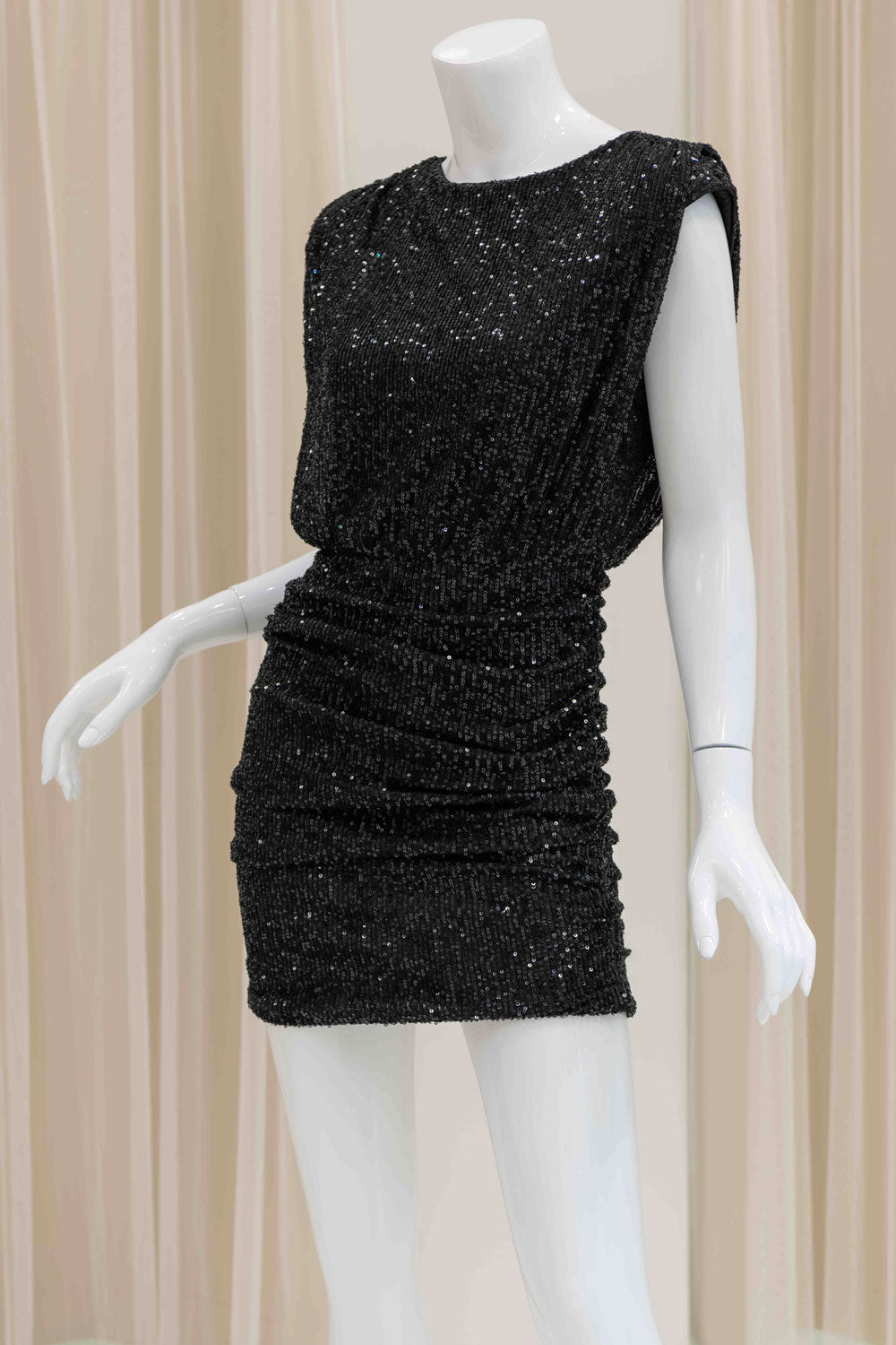 Sequin Mini Dress in Black