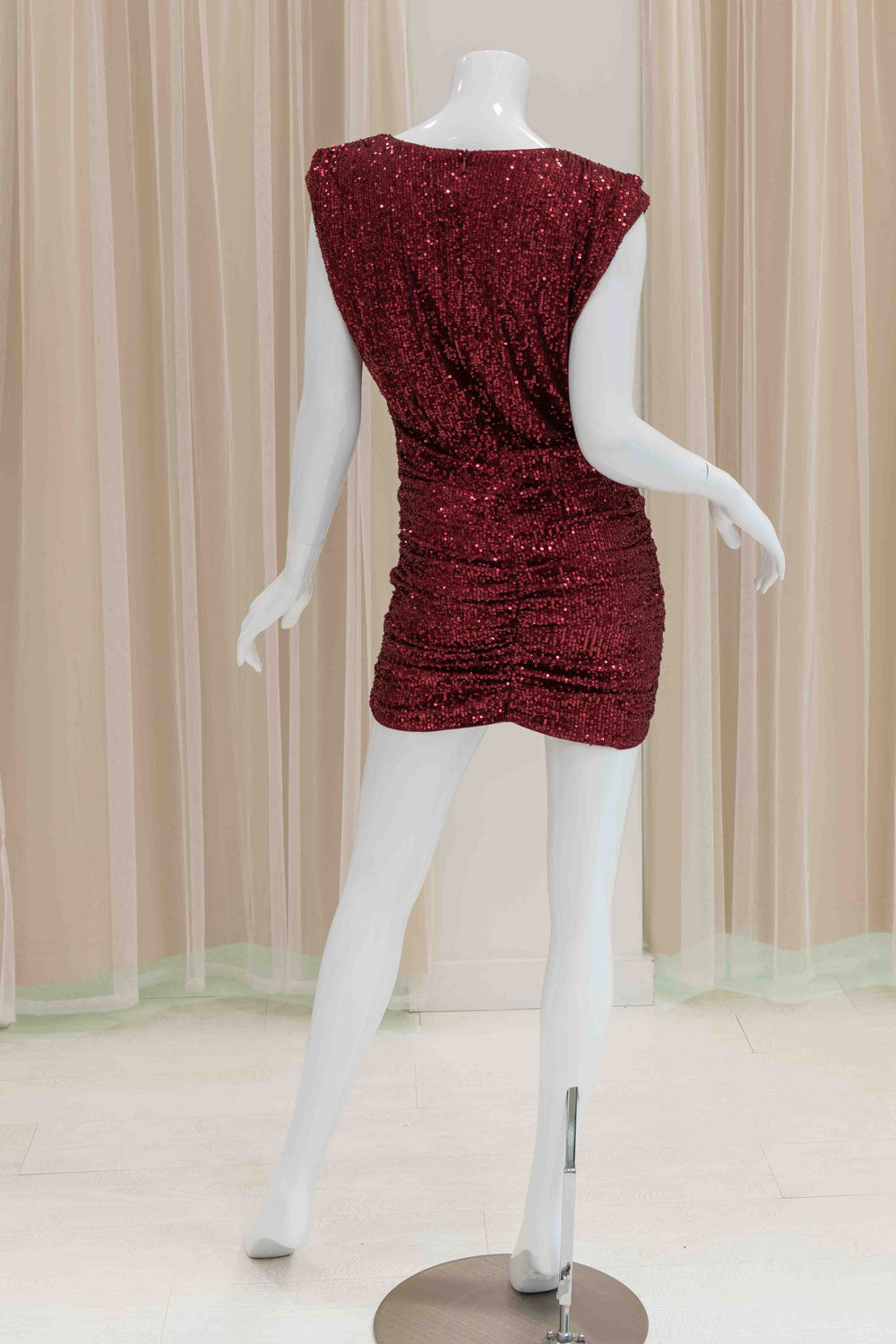 Burgundy Sequin Cocktail Dress