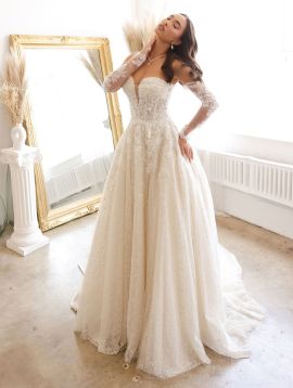 Beverly Glitter Wedding Gown in Ivory