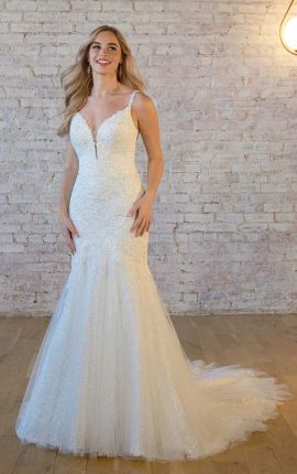 Nerissa Mermaid Wedding Gown in White