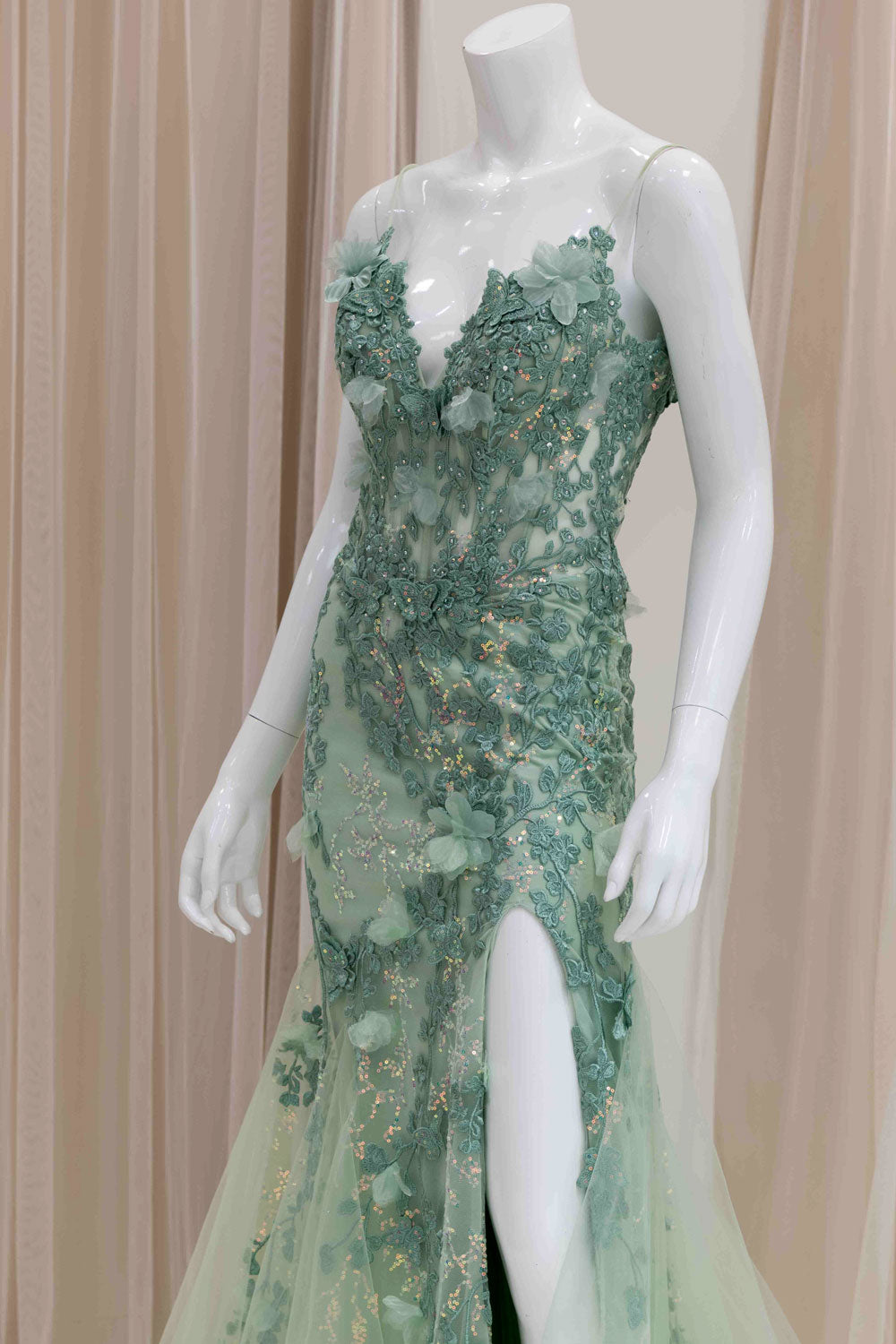 Enchanted Prom Dress in Sage Green