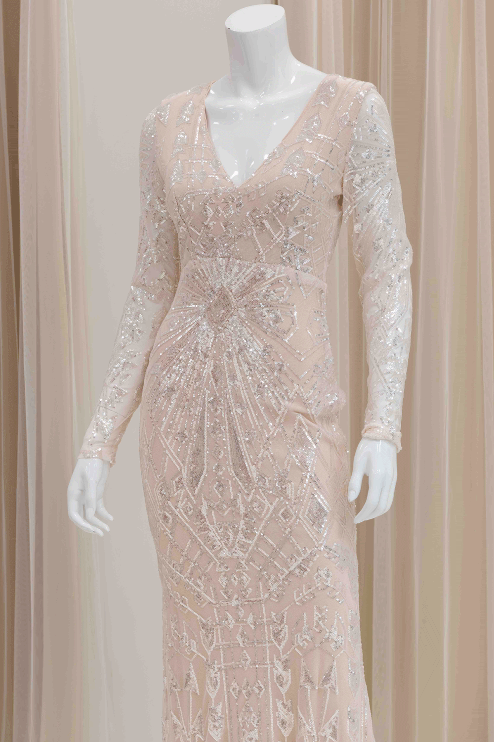 Modern Wedding Dress in Ivory Sequins