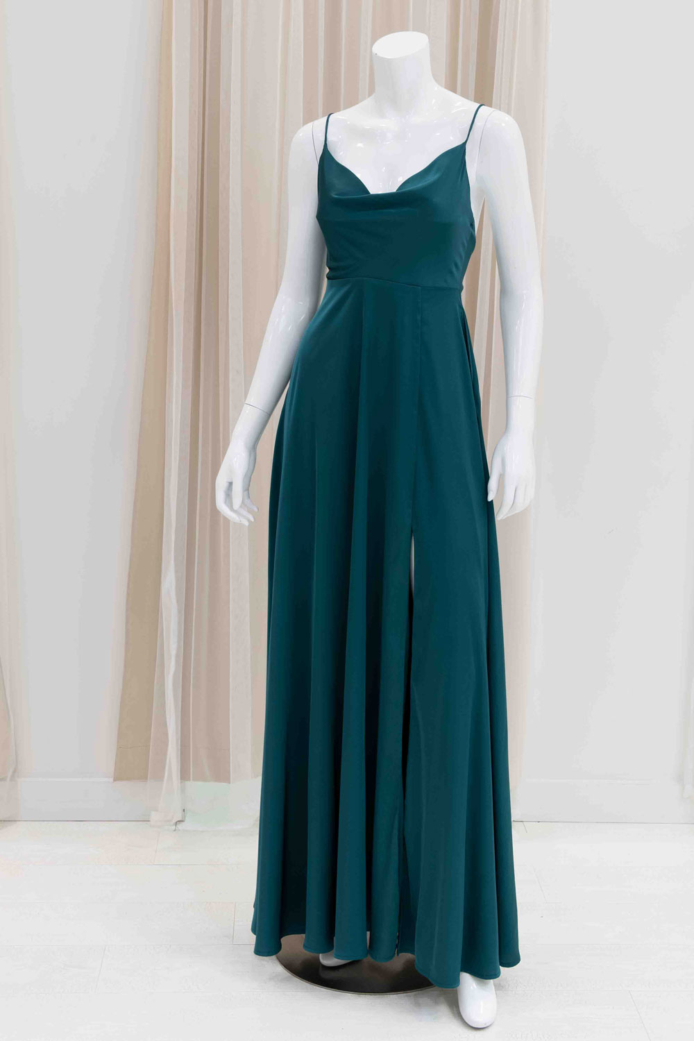Green Simple  Satin Dress 
