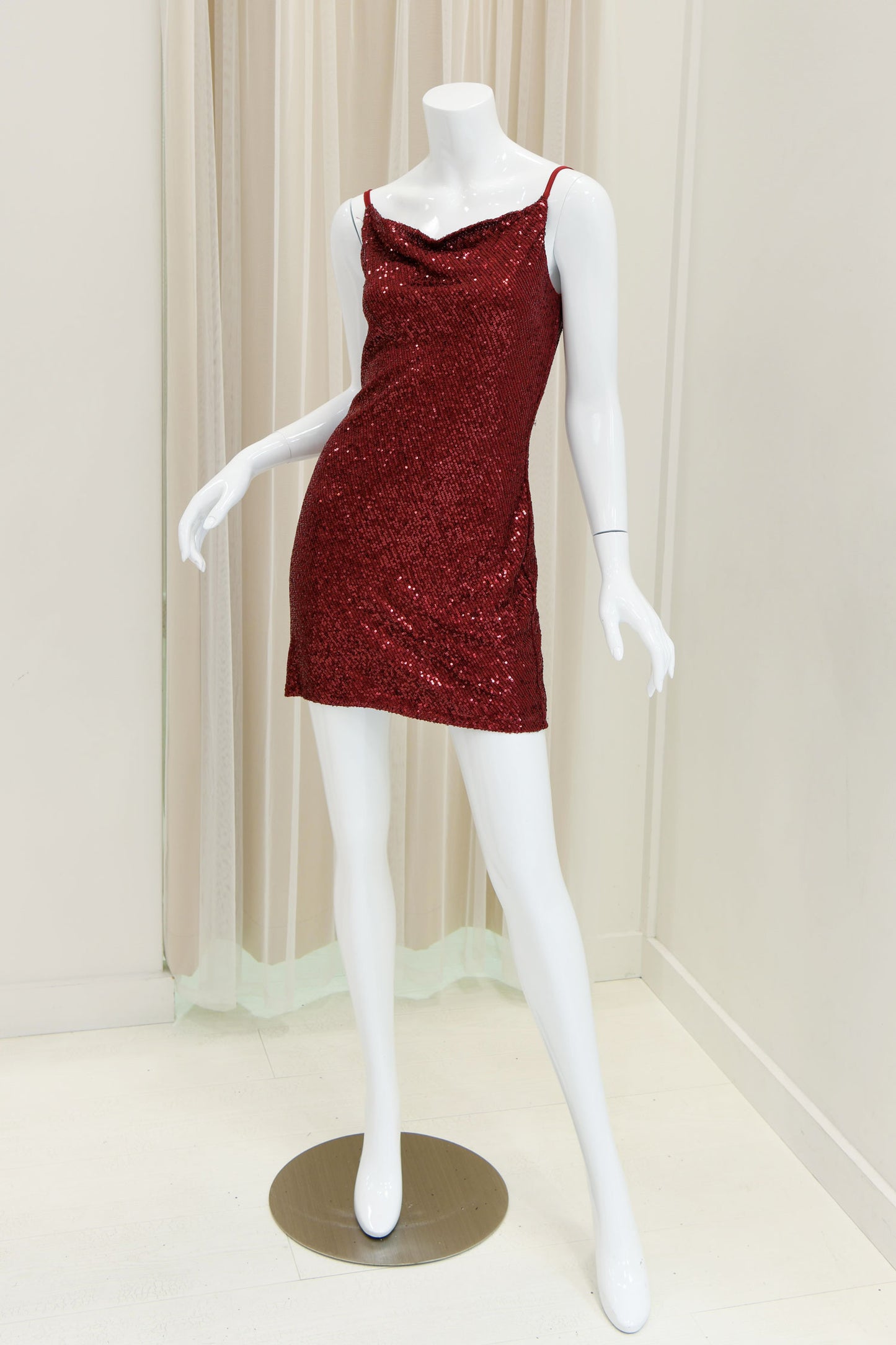 Ailani Sequin Mini Dress in Burgundy