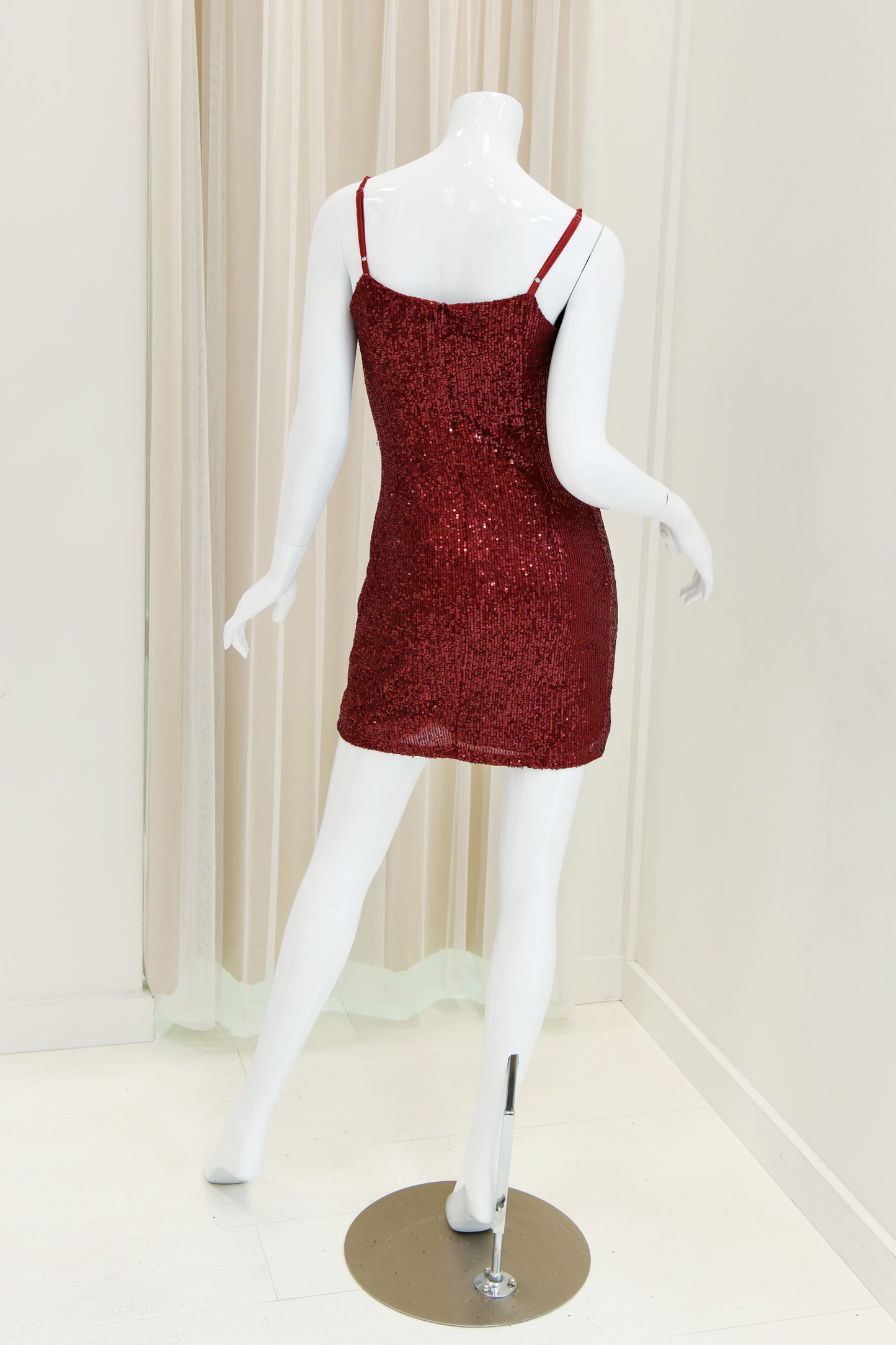 Ailani Sequin Mini Dress in Burgundy