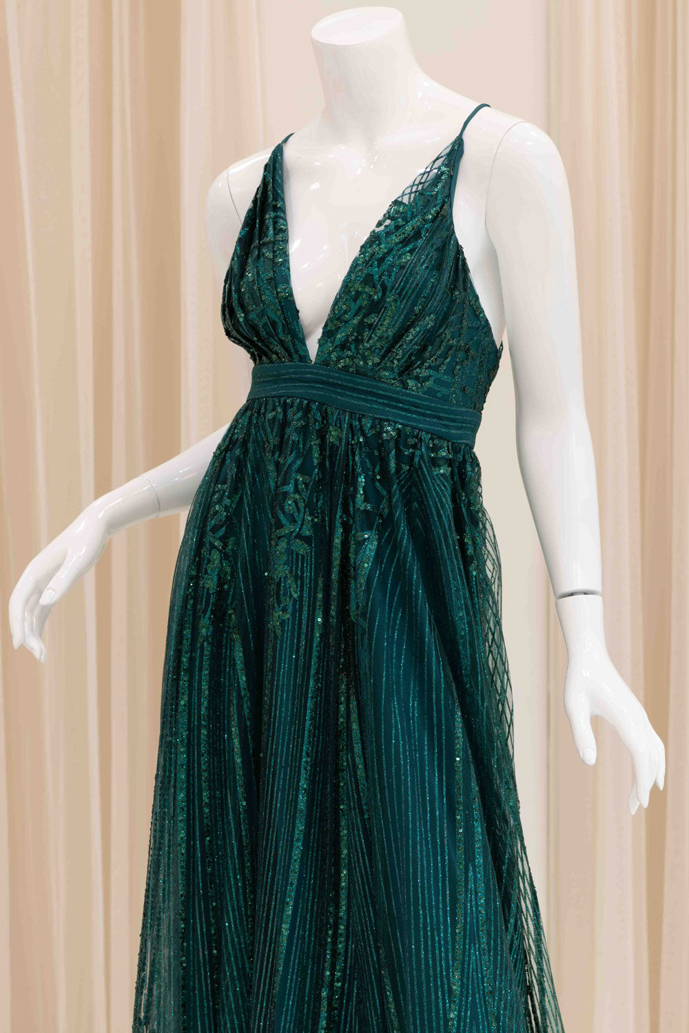 Aliah Marie Glitter Ball Gown in Green