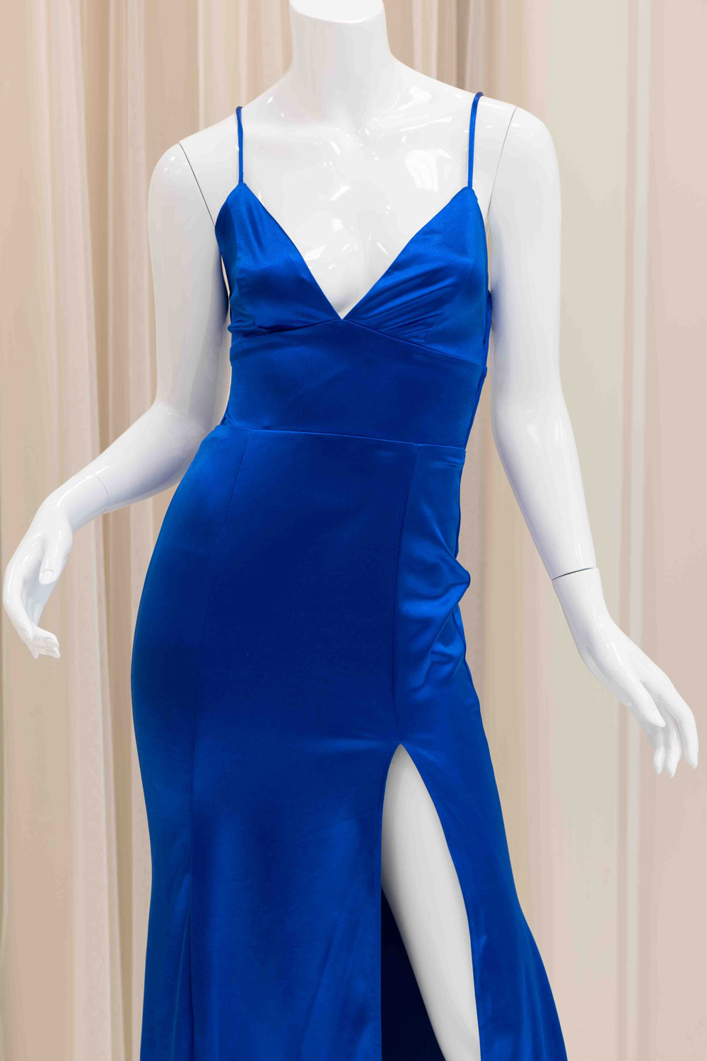 Alyna Satin Evening Gown in Royal Blue