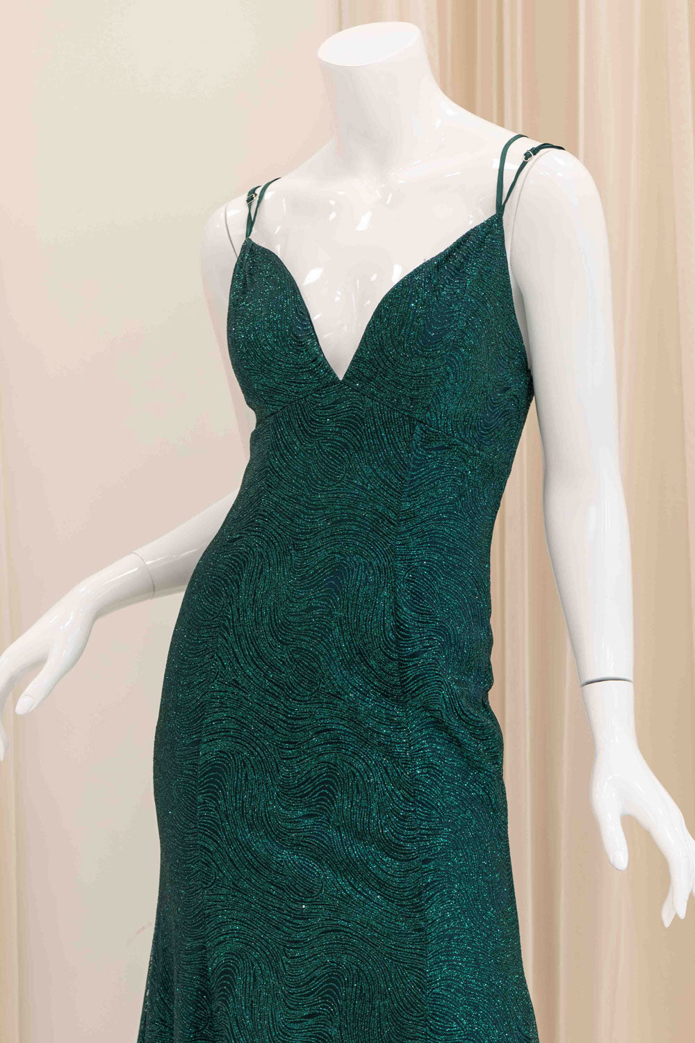 Angelita Glitter Evening Gown in Green