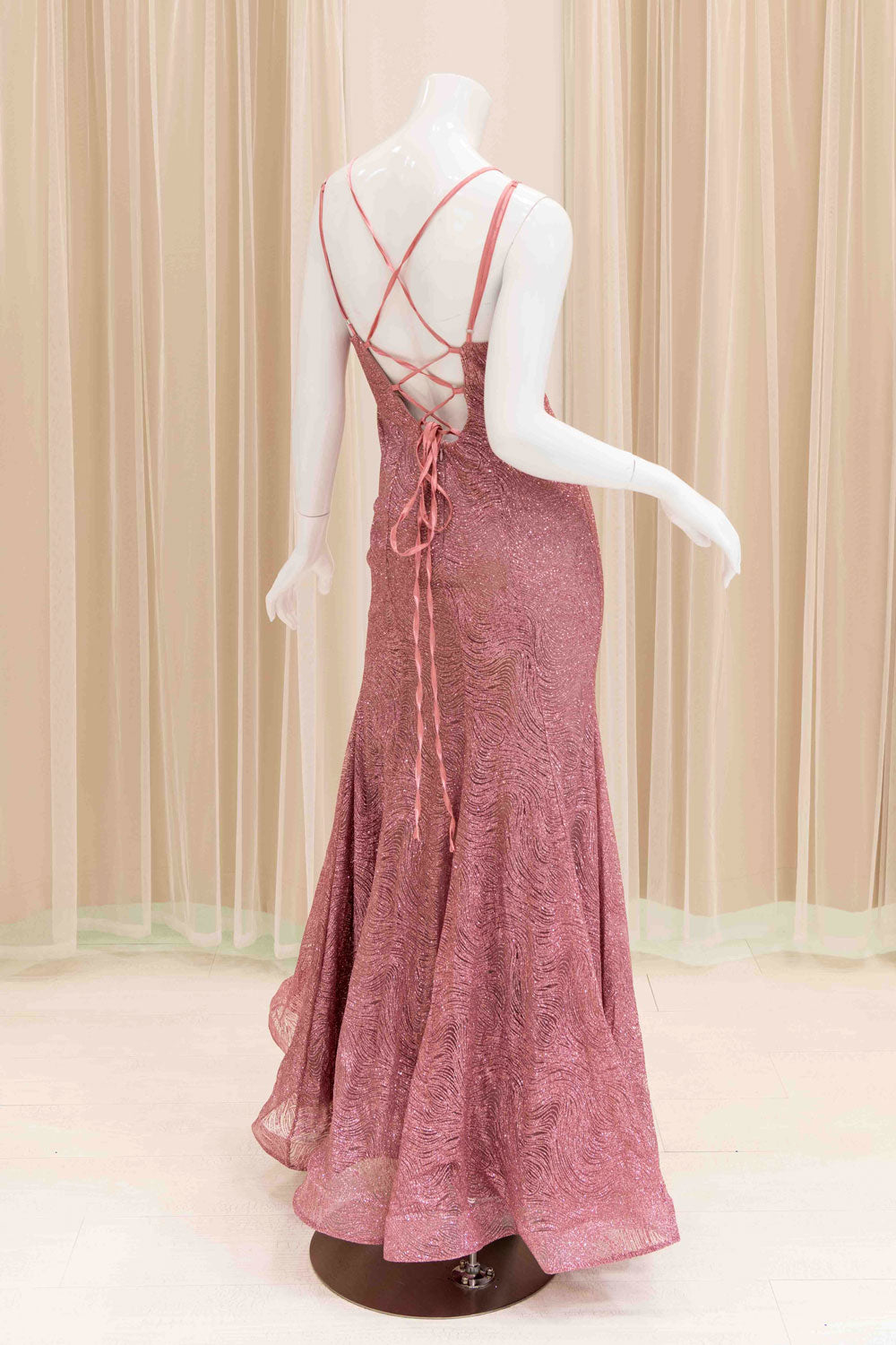 Angelita Glitter Evening Gown in Pink