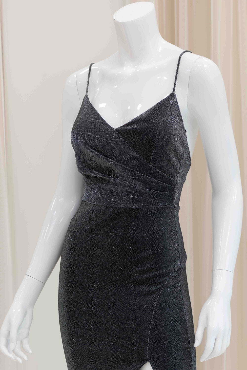 Cecilia Shimmer Evening Dress in Black