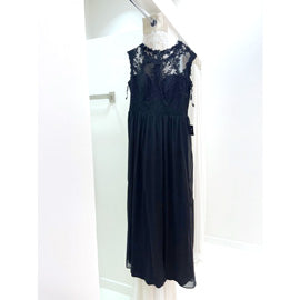 Joi Lace Bodice Evening Gown in Black
