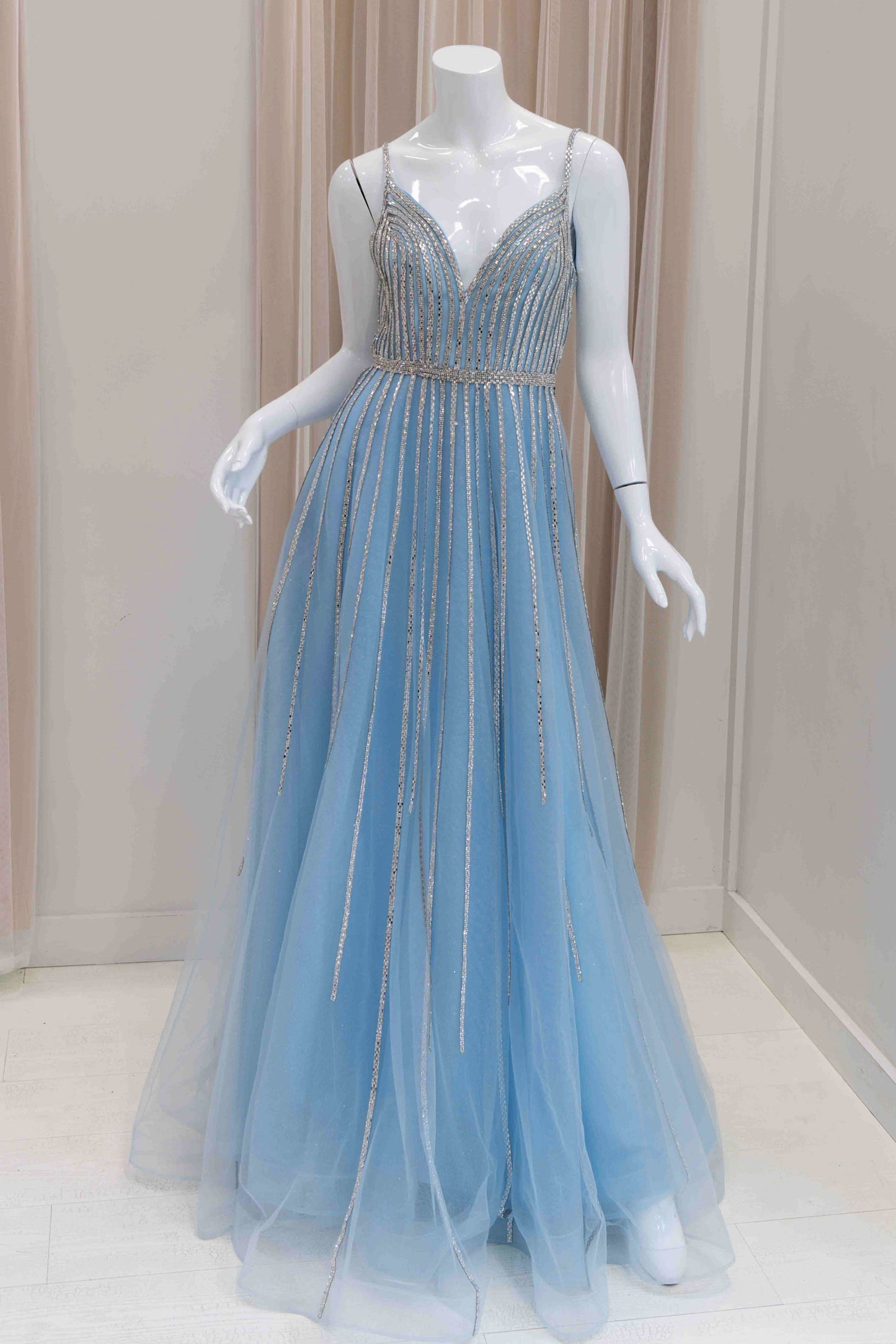 Daiya Glitter Ball Gown in Light Blue