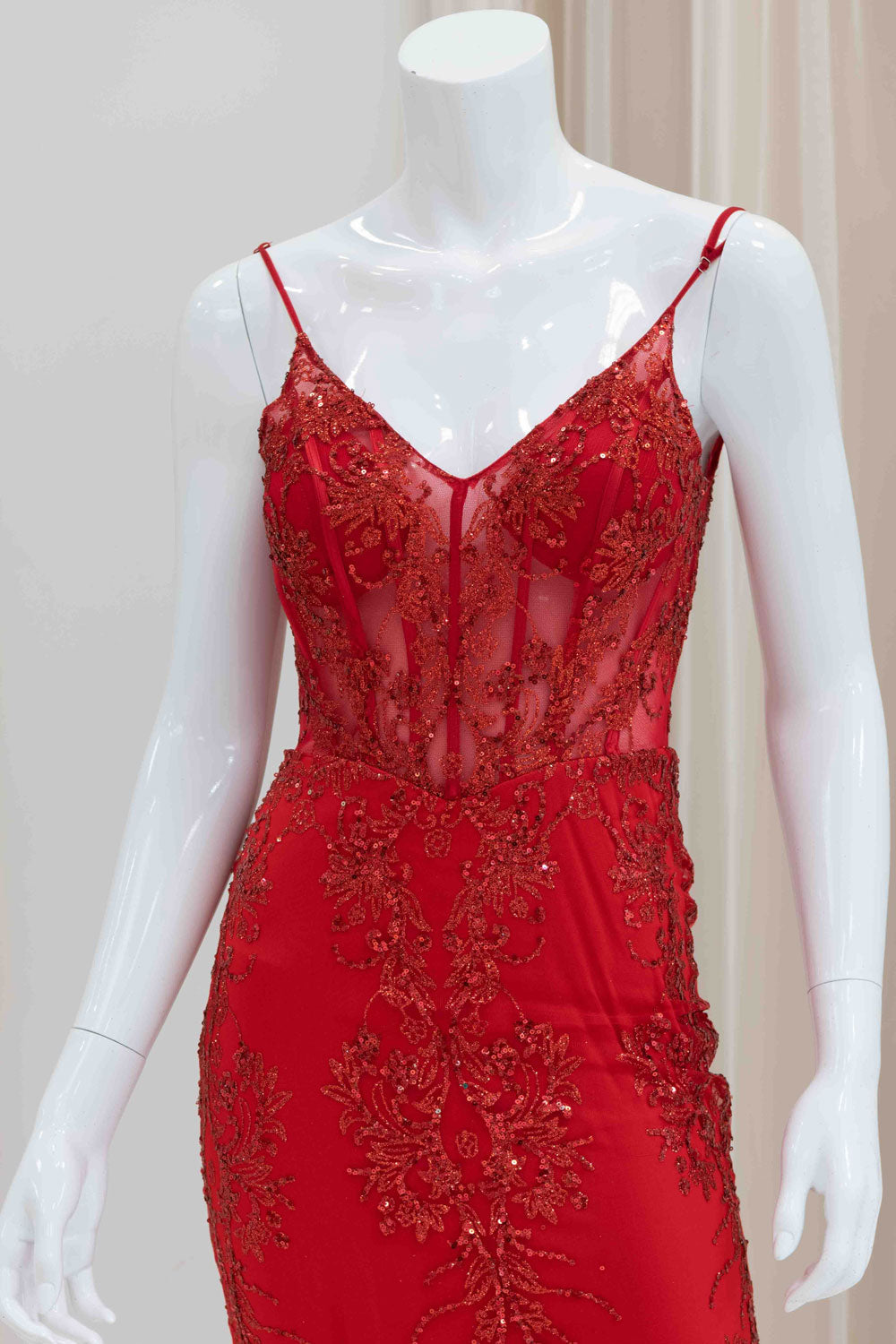 Darleena Marie Glitter Evening Gown in Red