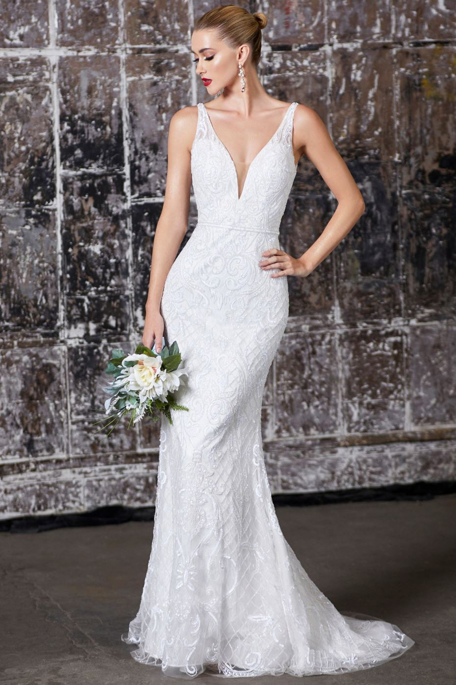 Alexis Beaded Bridal Gown in White