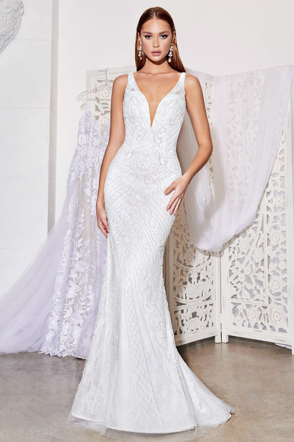 Zelda Beaded Bridal Gown in White