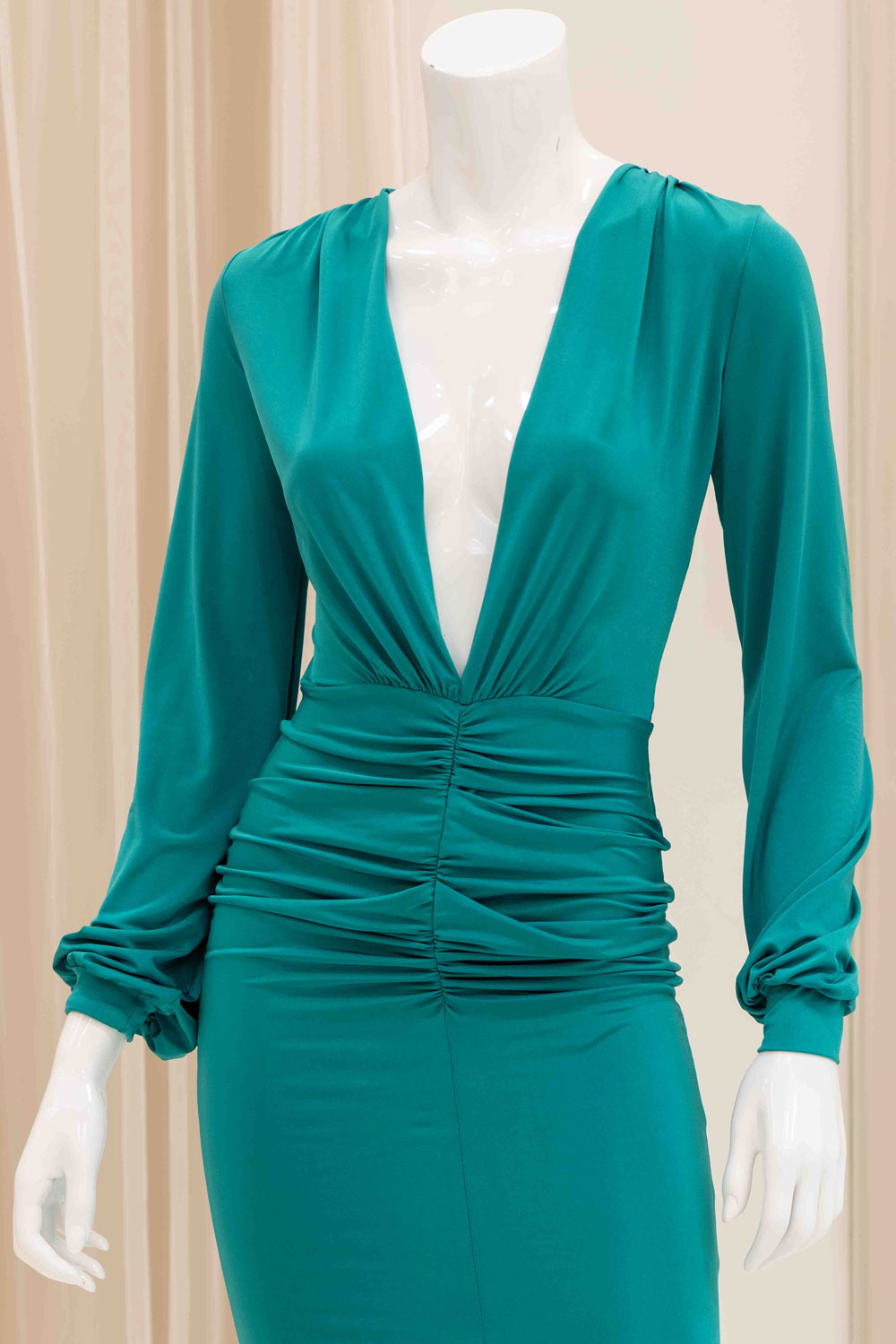 Elmira Long Sleeve Evening Gown in Green