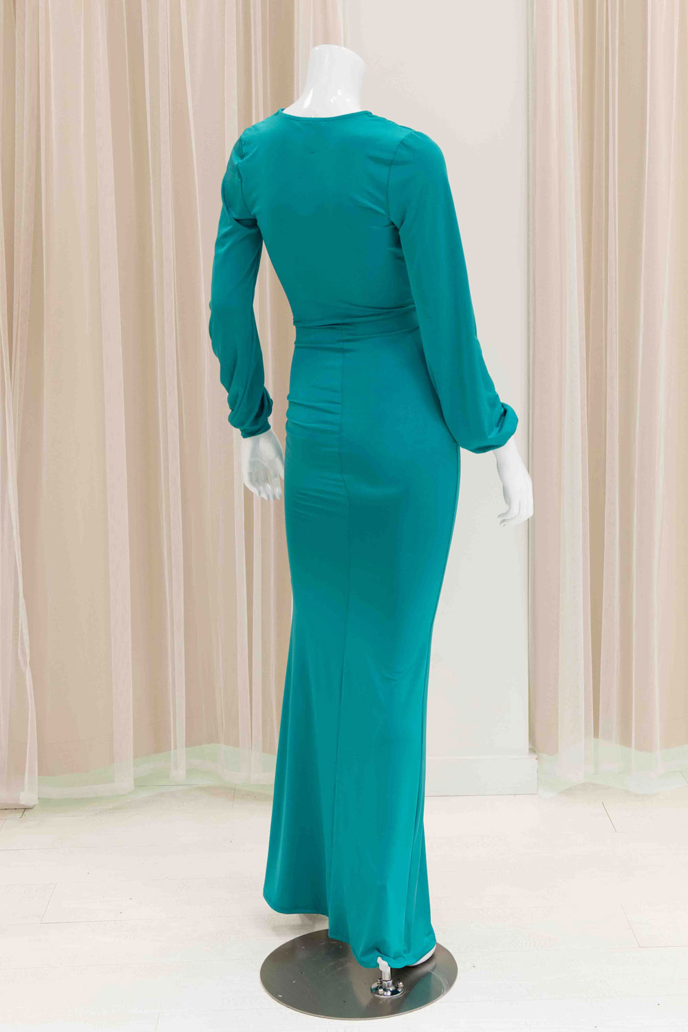 Elmira Long Sleeve Evening Gown in Green