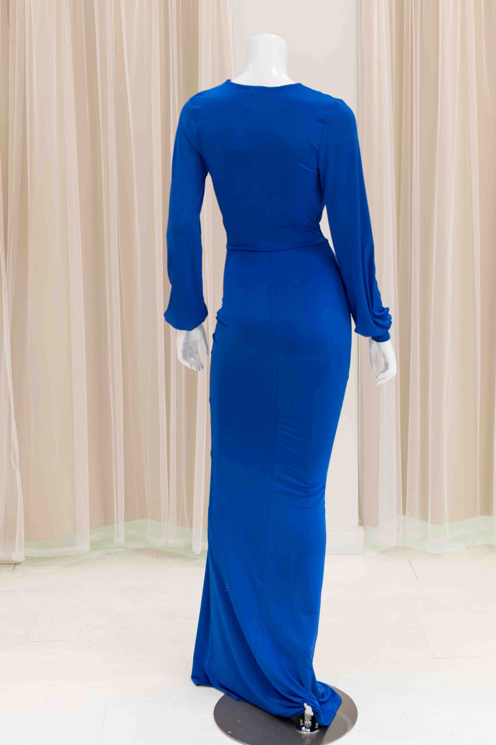 Elmira Long Sleeve Evening Gown in Royal Blue