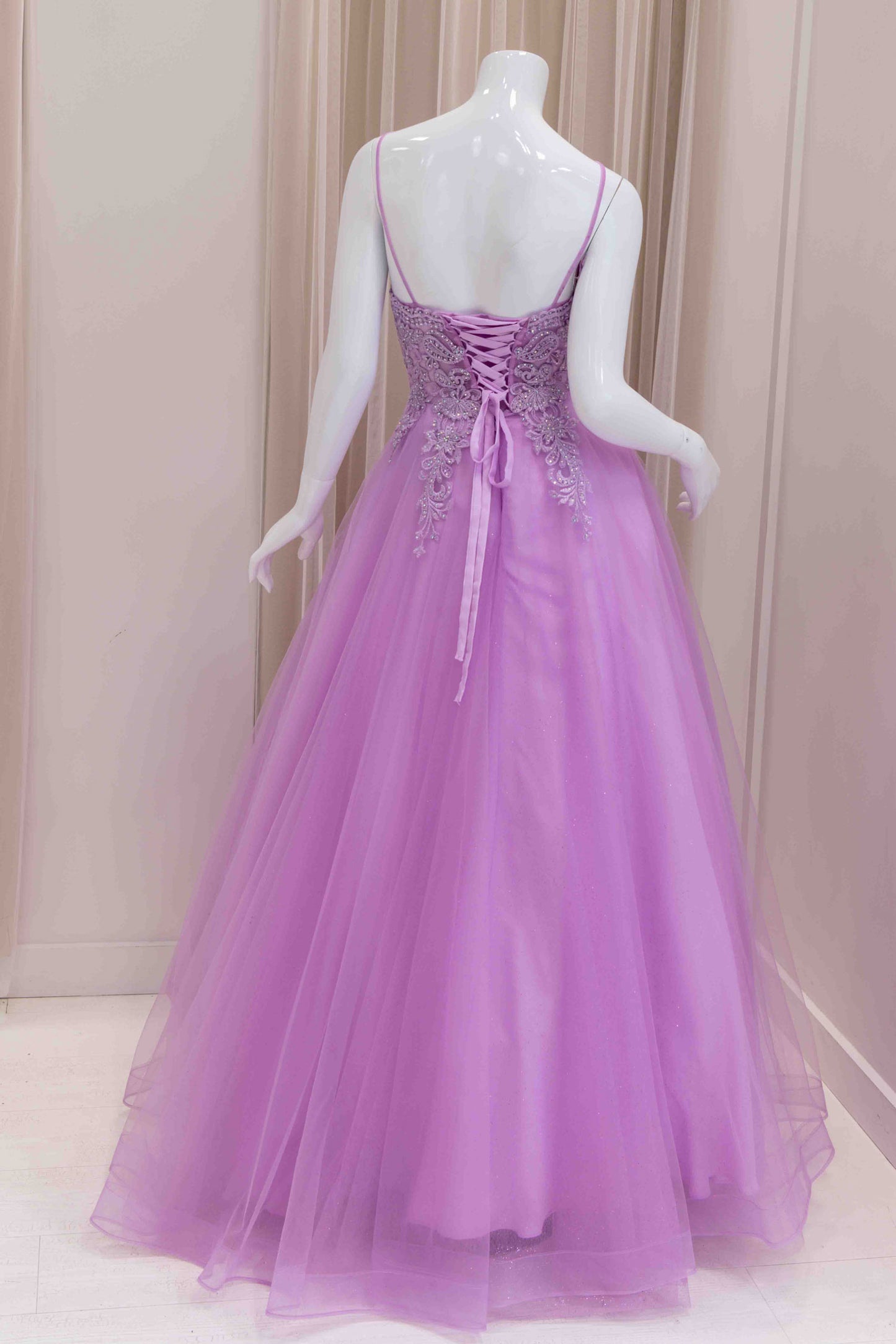 Everleigh Embroidered Bodice Ball Gown in Lilac
