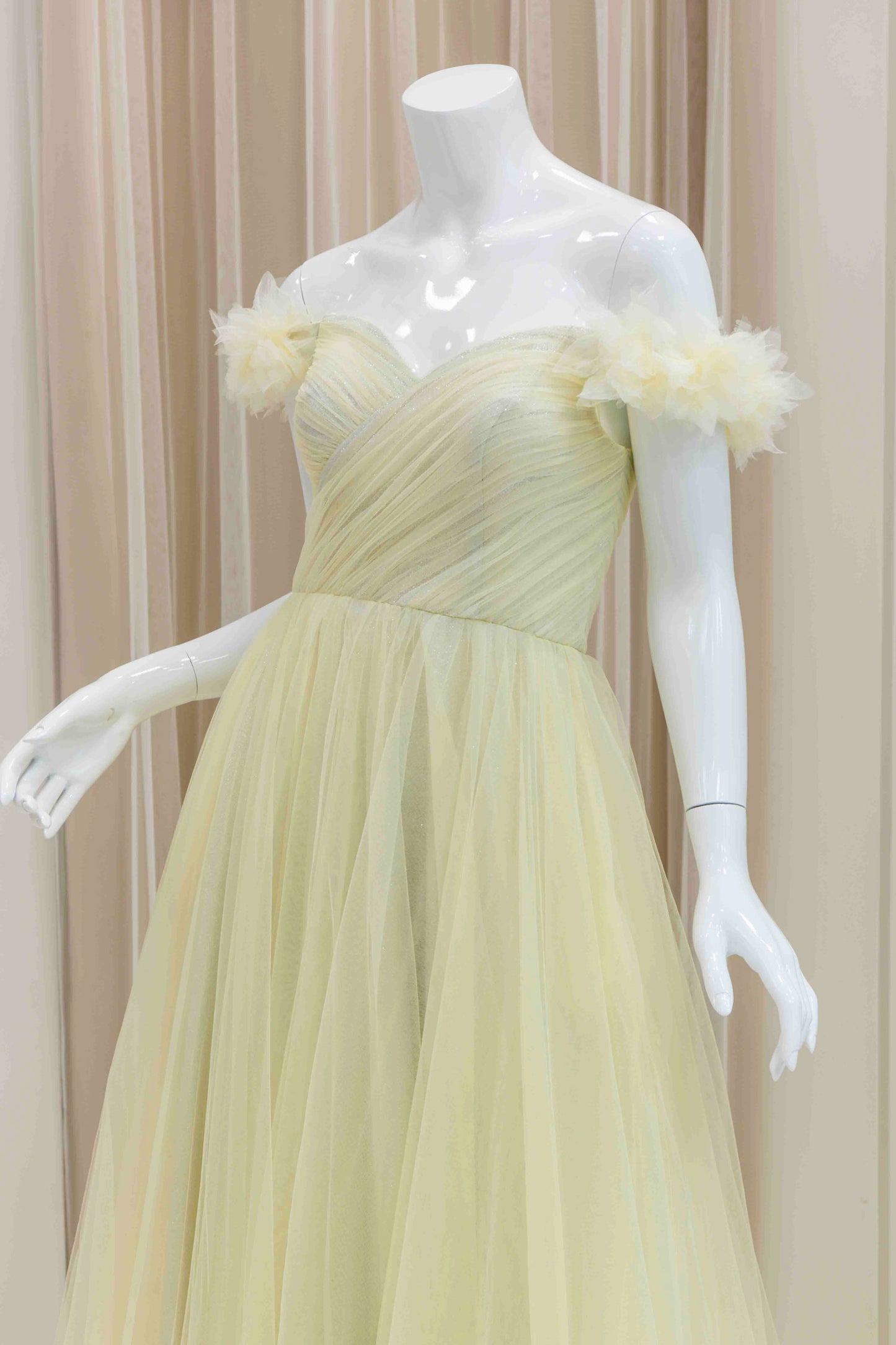 Farah Tulle Ball Gown in Yellow