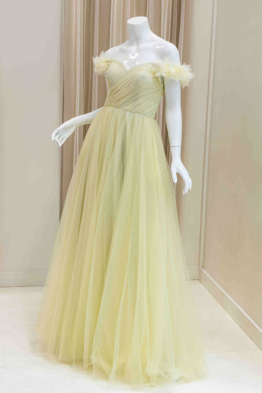 Farah Tulle Ball Gown in Yellow