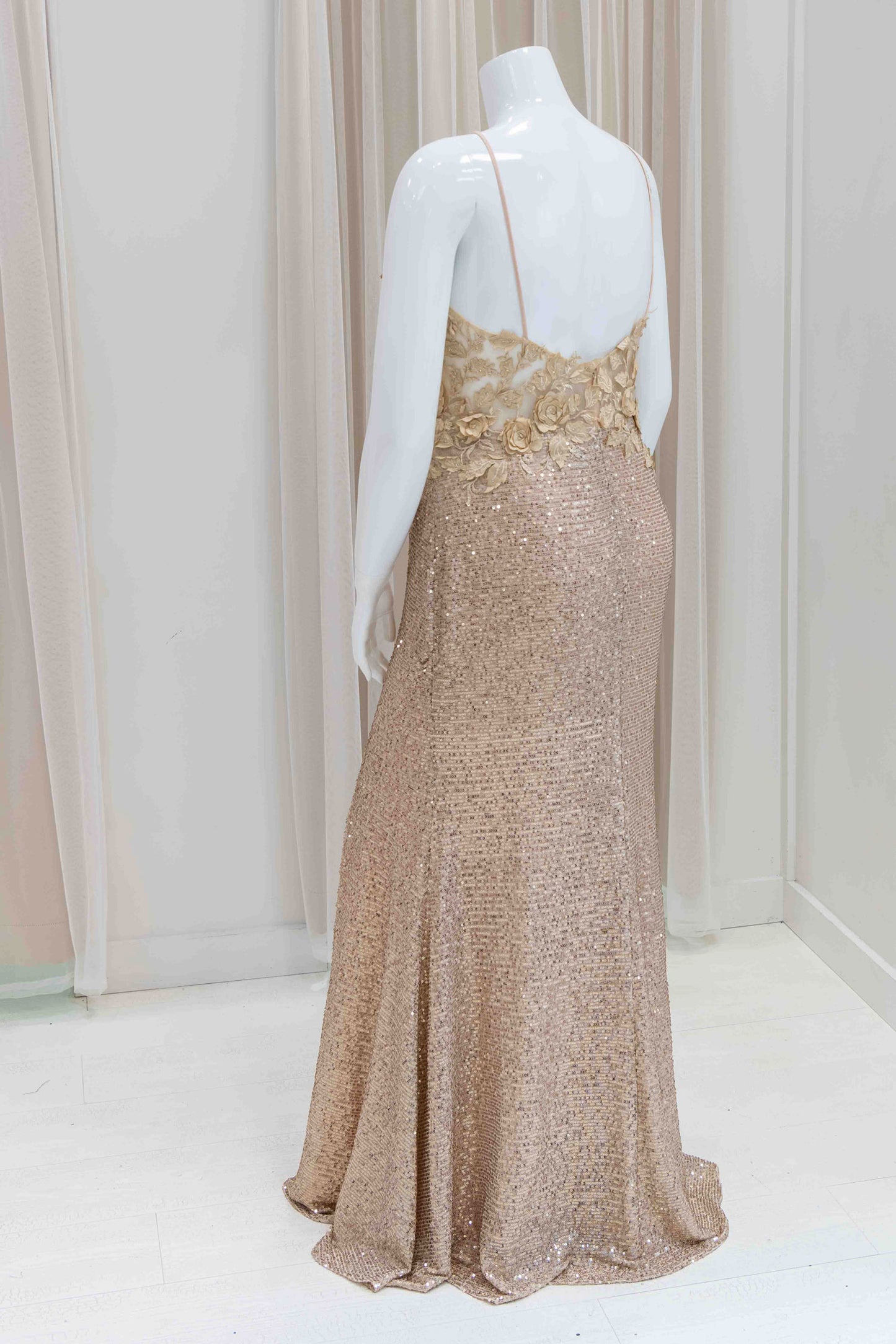 Florence Sequin Evening Gown in Gold