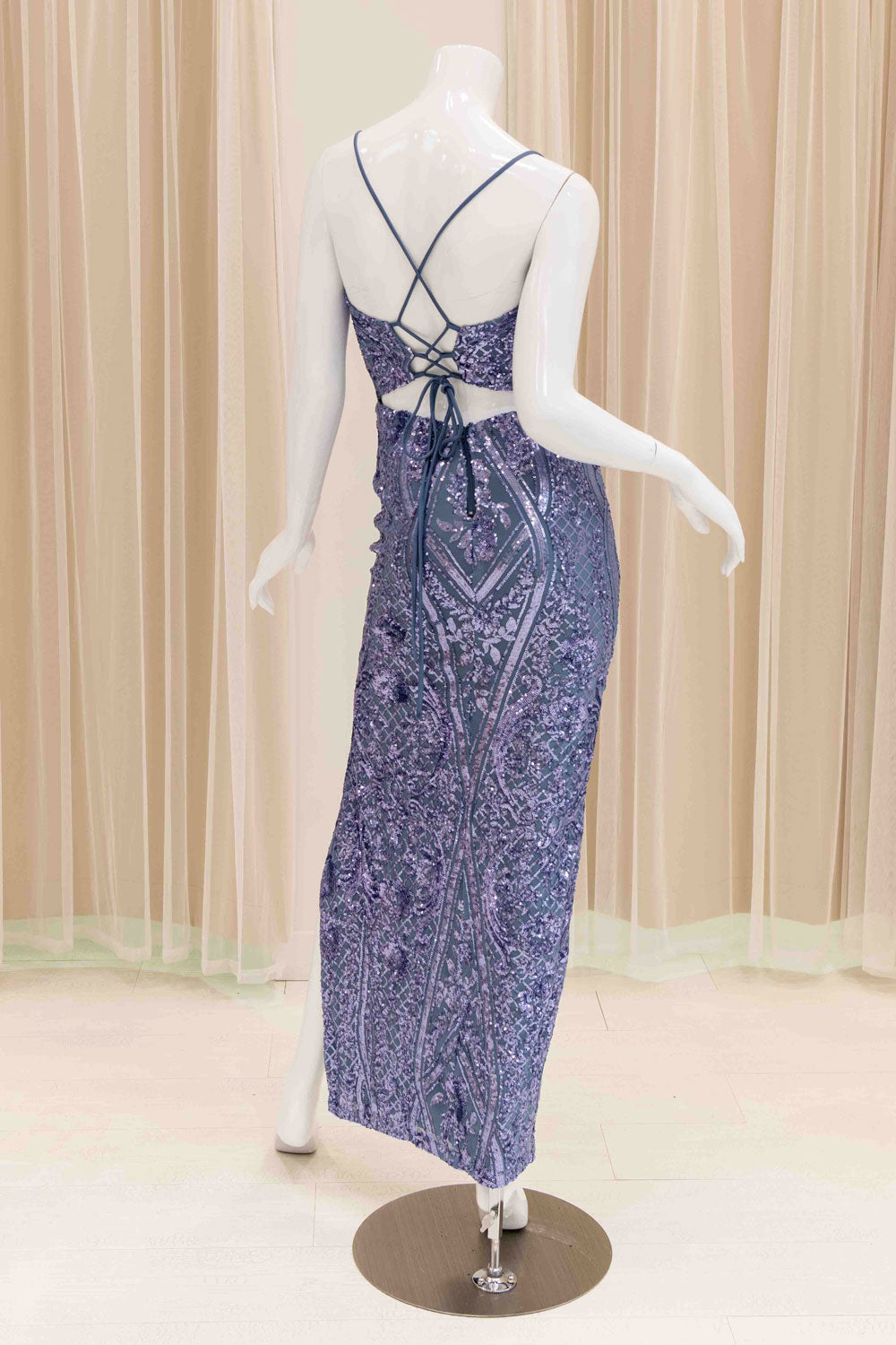 Greta Sequin Evening Gown in Lavender